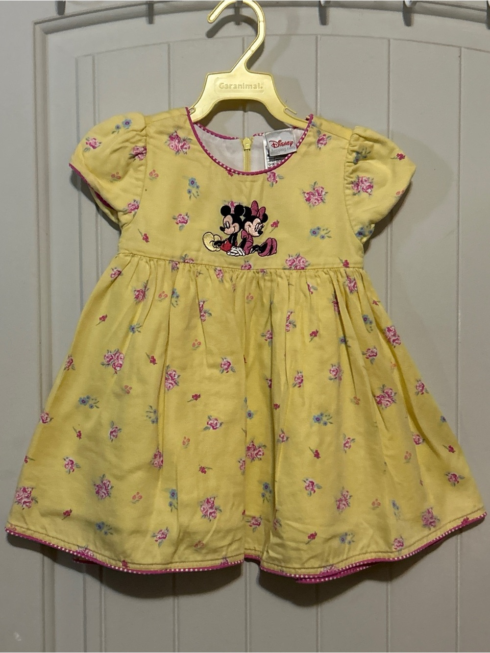 Disney Yellow Minnie Mouse Floral Short Sleeve Dress